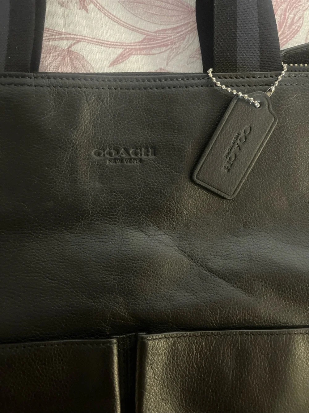 COACH LEATHER CHARLES FOLDOVER TOTE BAG UNISEX  BLACK - Picture 16 of 16